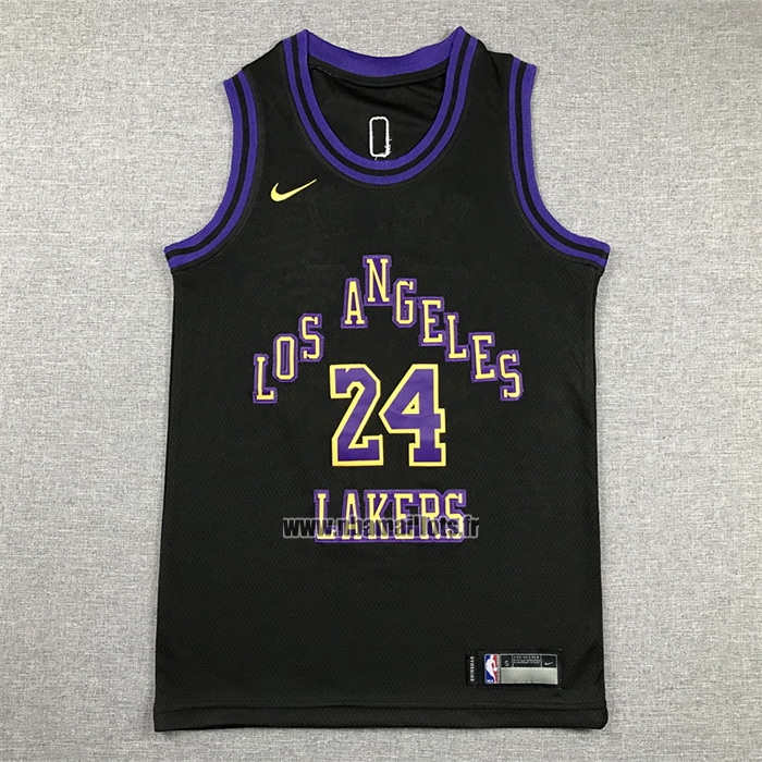 Maillot Enfant Los Angeles Lakers Kobe Bryant NO 24 Ville 2023-24 Noir